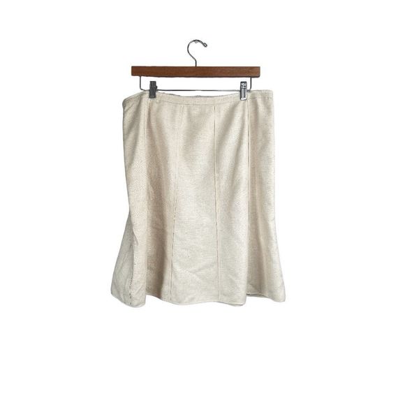Marc Jacobs Straight Skirt High Rise Pleat Lines Knee Length Cream Size Small - Picture 7 of 7